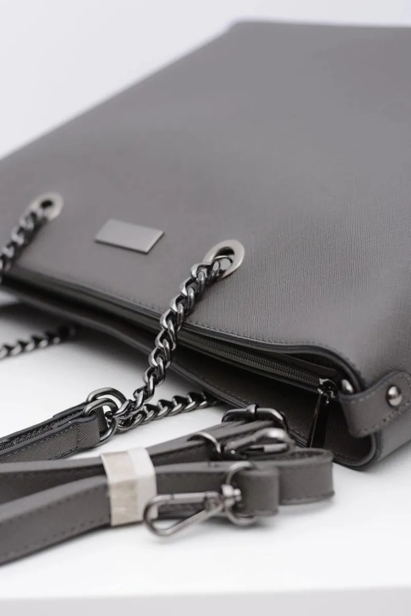 Torebki Klasyczne>Boto Damska Duża Szara Klasyczna Torebka