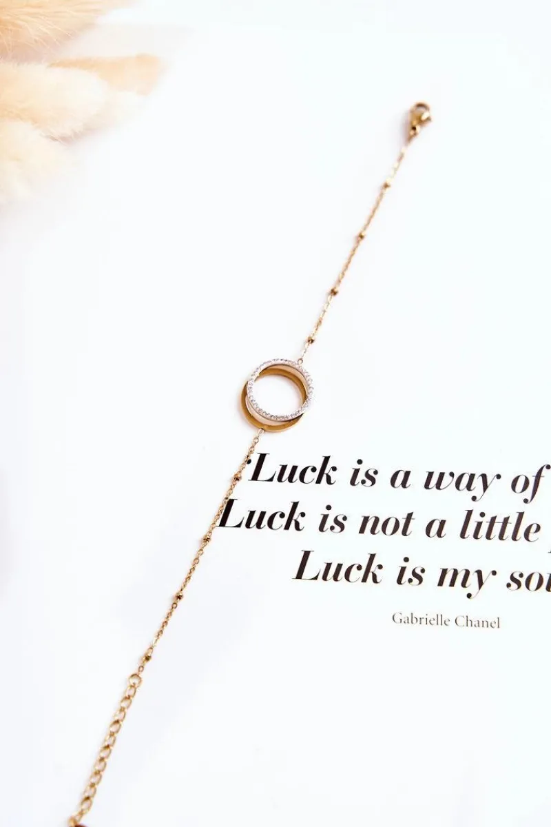 New Damska Elegancka Bransoletka Z Ozdobami I Cyrkoniami Złota Bransoletki