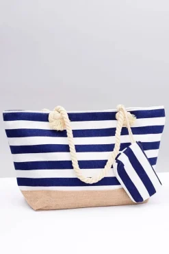 Hot Boto Damska Granatowa Duża Marynarska Torebka Plażowa