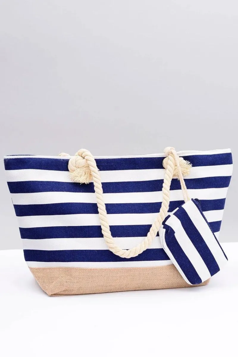Hot Boto Damska Granatowa Duża Marynarska Torebka Plażowa