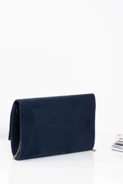 Boto Damska Kopertówka Torebka Złote Dodatki Granatowa