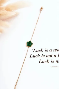 New Glam Chic Damska Modna Bransoletka Z Zielono-Czarnym Kwiatem Złota