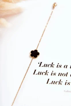 New Glam Chic Damska Modna Bransoletka Z Zielono-Czarnym Kwiatem Złota