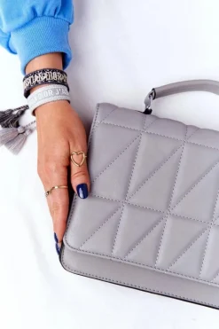 Best Boto Damska Pikowana Teczka Listonoszka Monaco Szara