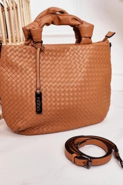 Hot Nobo Damska Pleciona Torebka Shopper NBAG-K1320 Brązowa