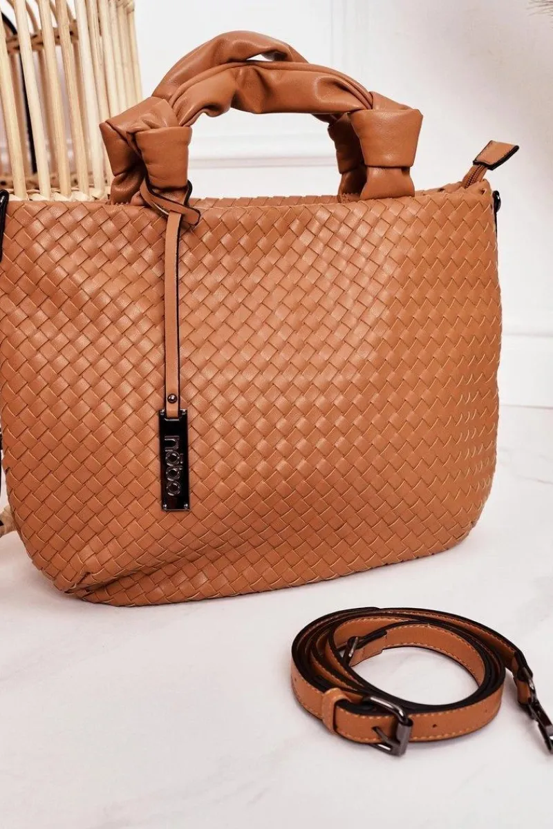 Hot Nobo Damska Pleciona Torebka Shopper NBAG-K1320 Brązowa