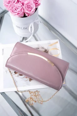 Discount Damska Różowa Lakierowana Torebka Kopertówka Kopertówki