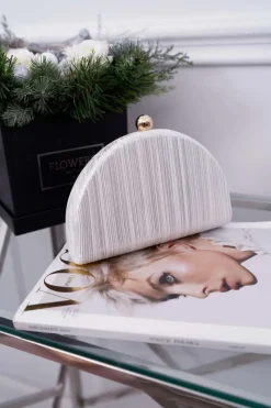 Sale Damska Srebrna Torebka Wieczorowa Kopertówki