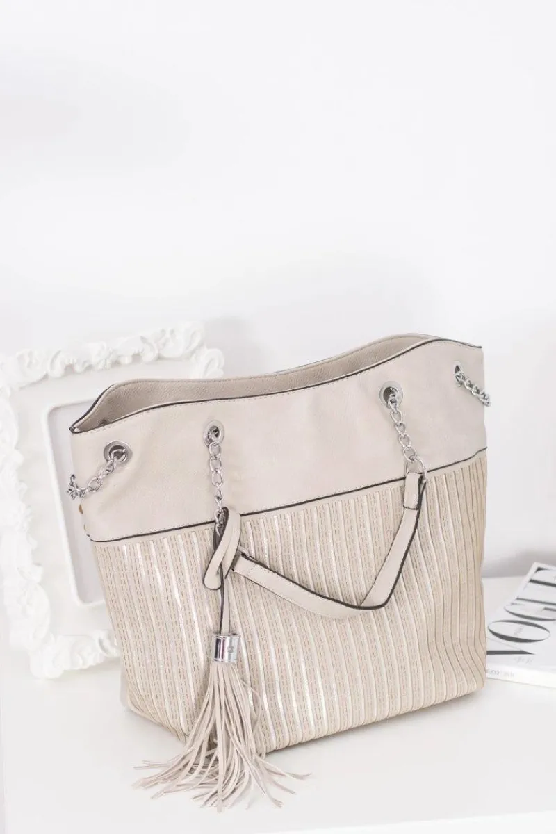 Torebki Klasyczne>Boto Damska Szara Klasyczna Torebka z Frędzlem