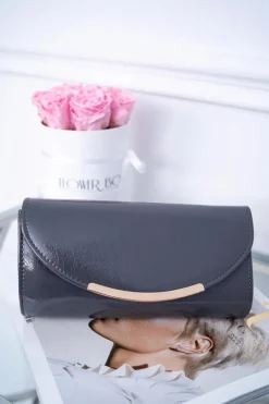 Hot Boto Damska Szara Lakierowana Torebka Kopertówka