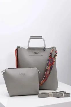 Nobo Damska Szara Torba Worek z Mini Torebką