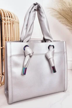 Torebki Nobo|Torebki Klasyczne>Nobo Damska Torba Shopper NBAG-K1090 Srebrna