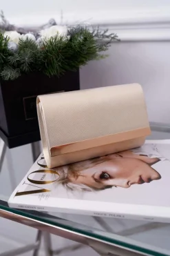 Hot Damska Torebka Beżowa Elegancka Kopertówka Kopertówki