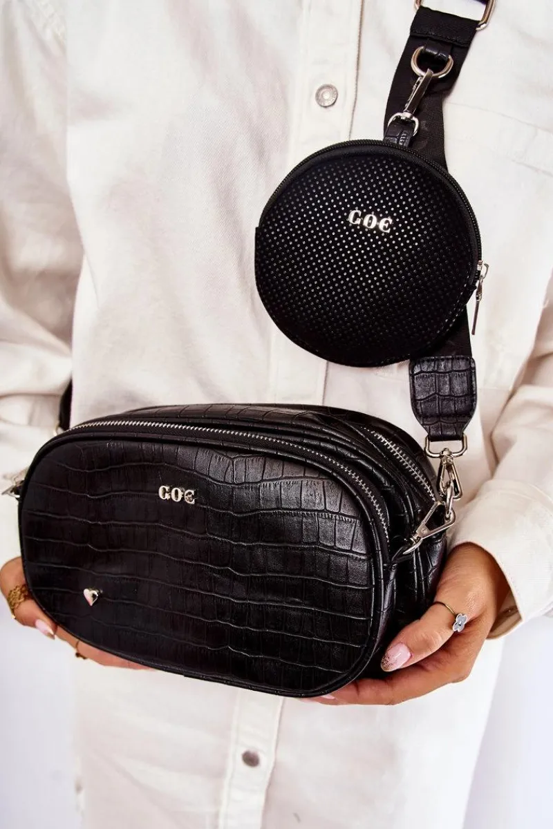 New GOE Damska Torebka Listonoszka 3w1 ZNJ032 Czarna