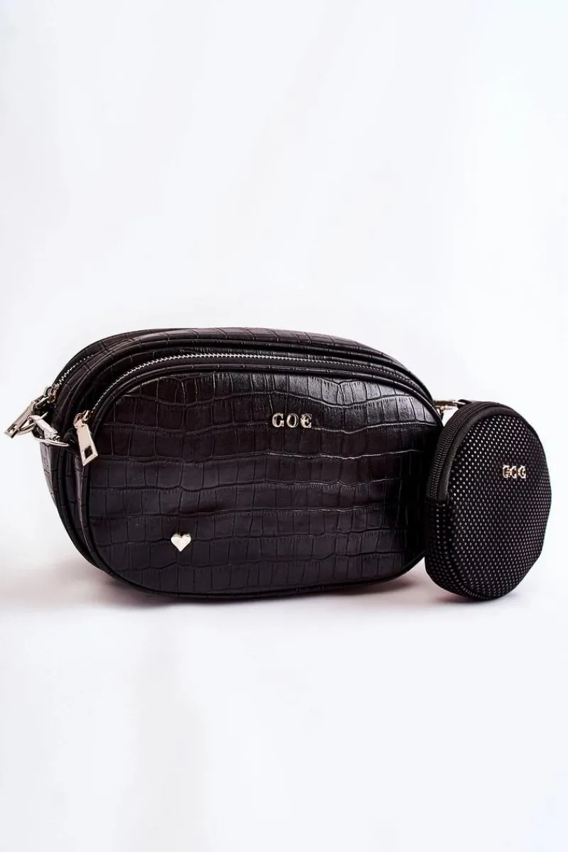 New GOE Damska Torebka Listonoszka 3w1 ZNJ032 Czarna