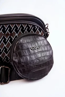 Torebki Klasyczne|Listonoszki></noscript>GOE Damska Torebka Listonoszka 3w1 ZNJ031 Czarna