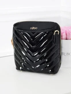 Torebki Nobo|Listonoszki>Nobo Damska Torebka Listonoszka Lakierowana NBAG-FD2080-C020 Czarna