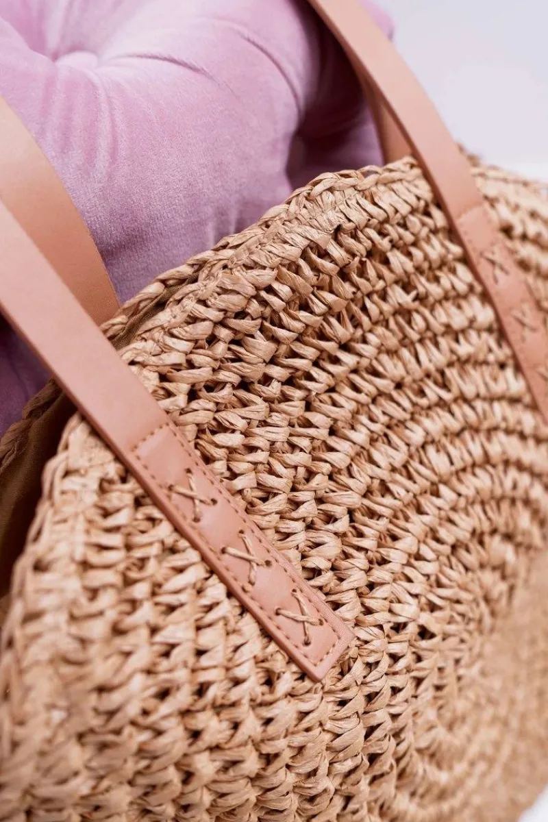 Torebki Klasyczne>Boto Damska Torebka Pleciona 100% Papier Luna Camel