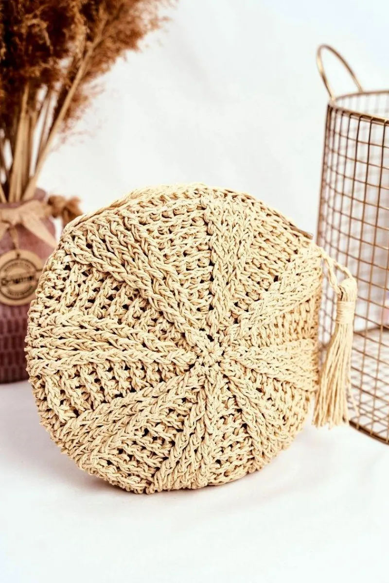 Torebki Klasyczne>Boto Damska Torebka Pleciona Boho Beżowa