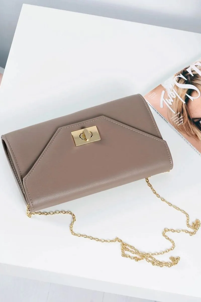 Best Boto Damska Torebka Pudrowa Kopertówka Złoty Łańcuszek