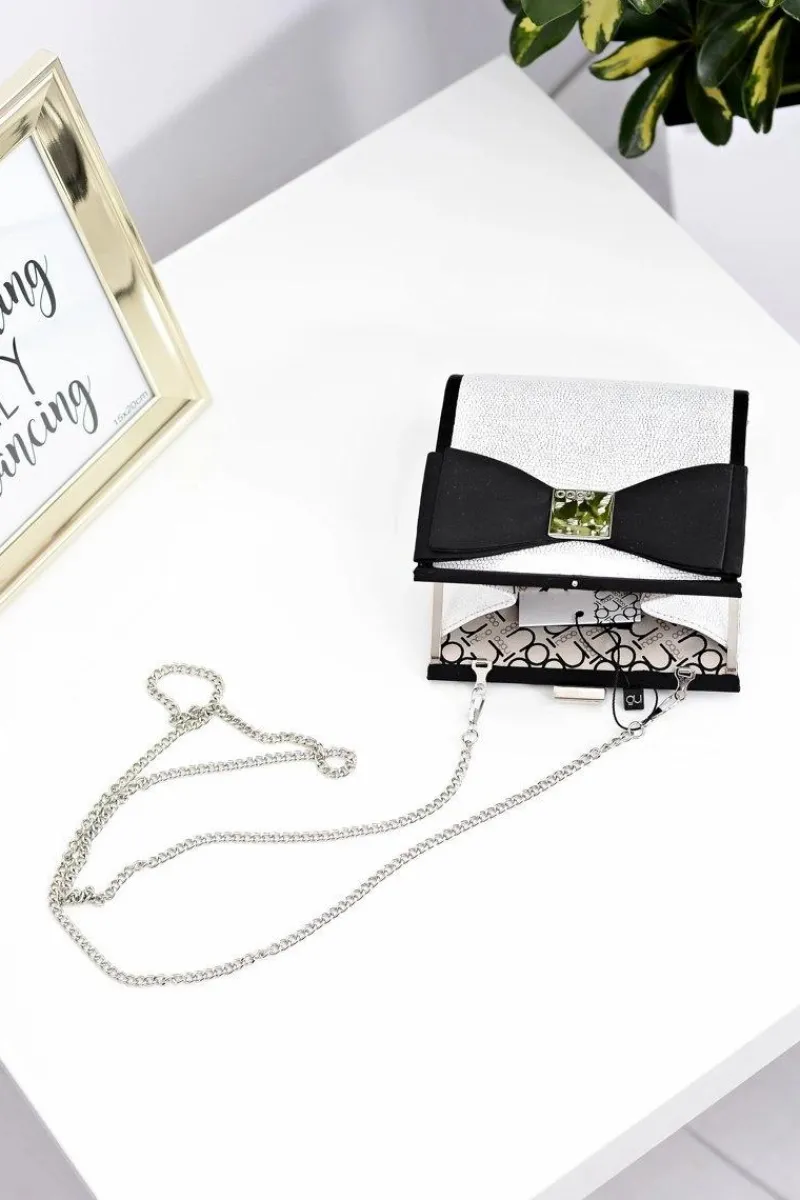 Clearance Damska Torebka Srebrna Kopertówka Kopertówki