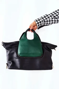 Sale Nobo Damska Torebka Z Paskiem L2990 Czarno-Zielona