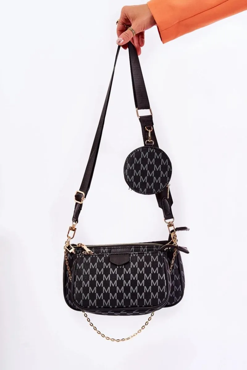 Torebki Klasyczne|Listonoszki>Boto Damska Torebka Z Portmonetką 3w1 Czarna Bormea