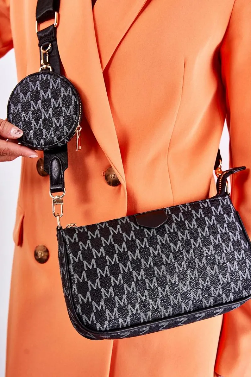 Torebki Klasyczne|Listonoszki>Boto Damska Torebka Z Portmonetką 3w1 Czarna Bormea