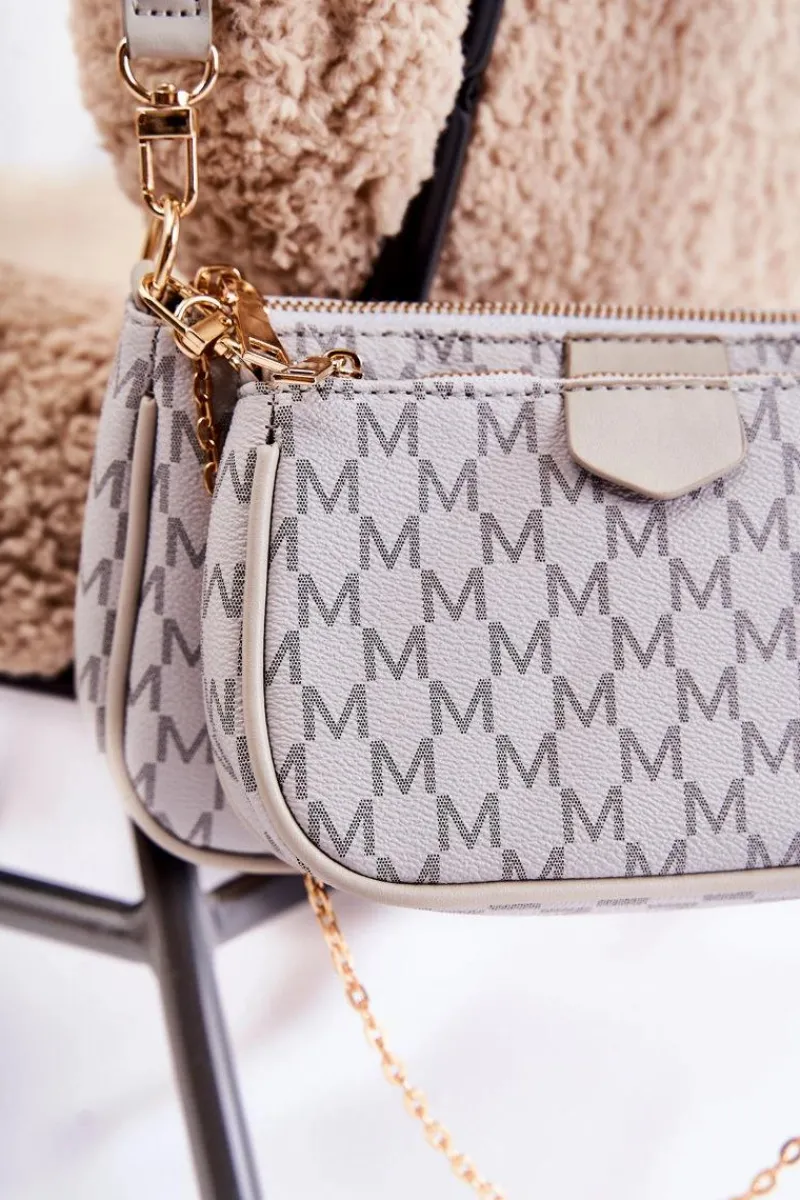 Torebki Klasyczne|Listonoszki>Boto Damska Torebka Z Portmonetką 3w1 Szara Bormea