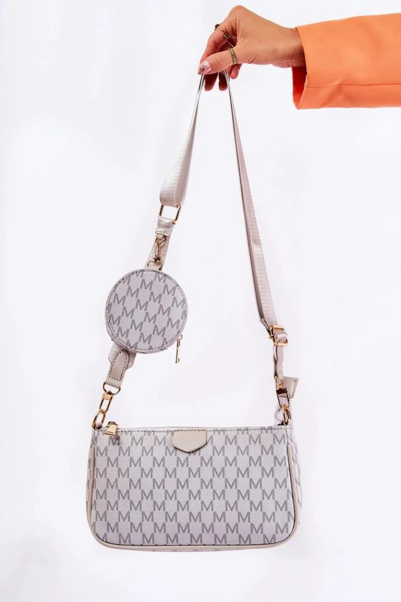 Torebki Klasyczne|Listonoszki>Boto Damska Torebka Z Portmonetką 3w1 Szara Bormea