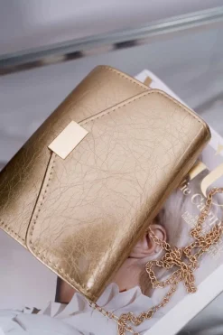 Clearance Damska Torebka Złota Lakierowana Stylowa Kopertówka Kopertówki