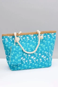 Torebki Plażowe>Boto Damska Turkusowa Duża Torebka Plażowa