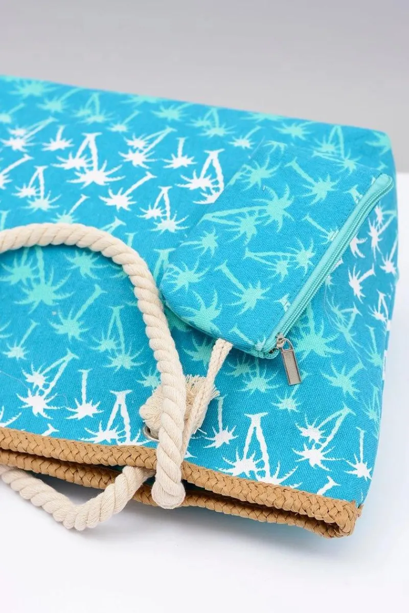 Torebki Plażowe>Boto Damska Turkusowa Duża Torebka Plażowa