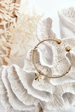 Best Boto Damska Wsuwana Stalowa Bransoletka Motyl Złota Złoty