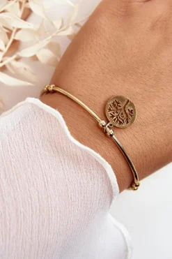 Bransoletki>Boto Damska Wsuwana Stalowa Bransoletka Drzewko Złota Złoty