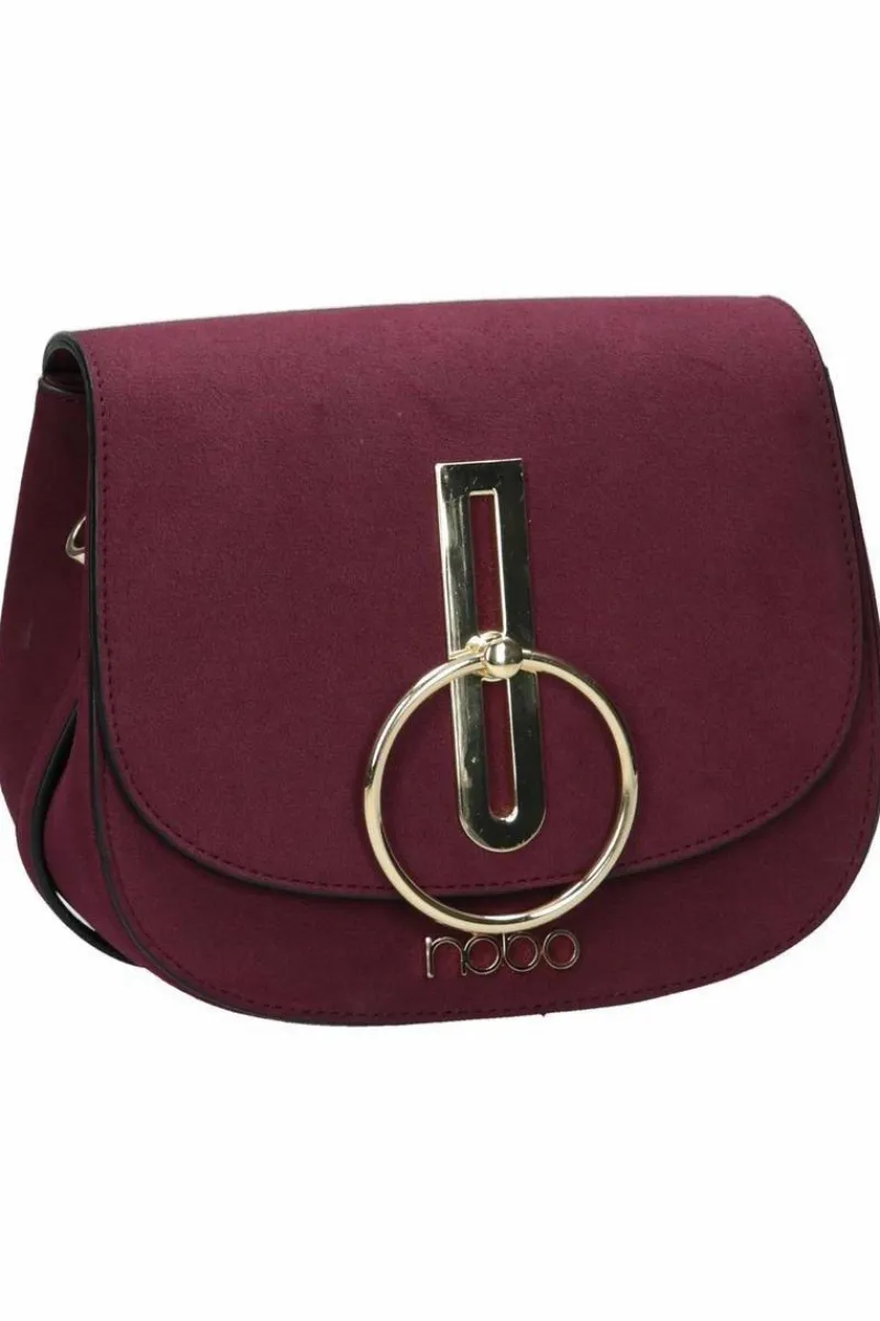Damska Zamszowa Torebka Bordowa NBAG-F0180-C005 Torebki Nobo