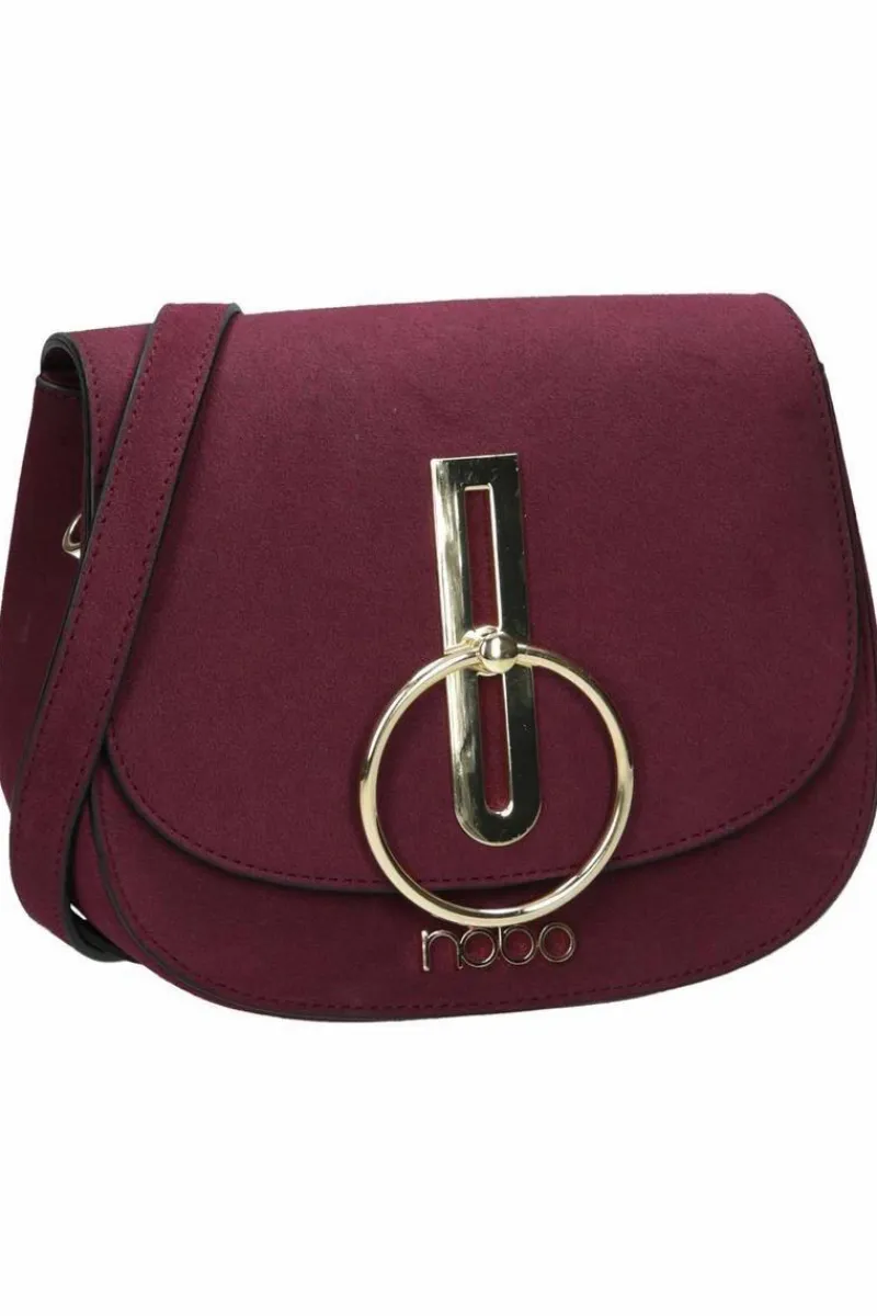 Damska Zamszowa Torebka Bordowa NBAG-F0180-C005 Torebki Nobo