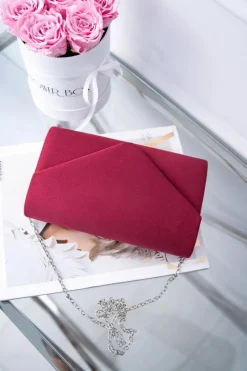 Sale Boto Damska Zamszowa Torebka Bordowa Kopertówka