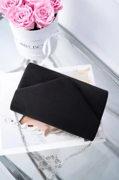 Hot Boto Damska Zamszowa Torebka Czarna Kopertówka