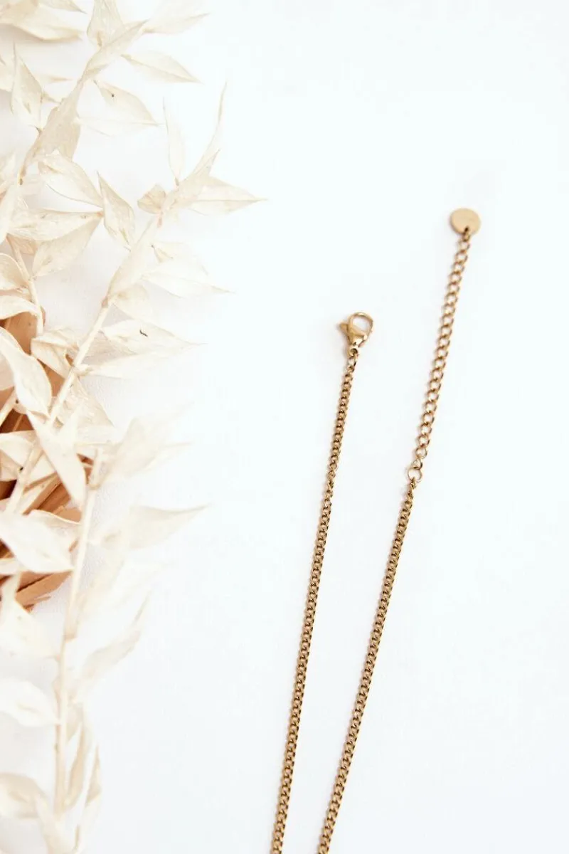 Discount Damski Łańcuszek Pancerka Z Czarnymi Kwiatami Złoty Naszyjniki