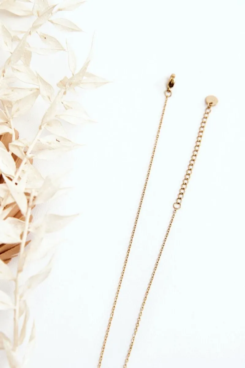 New Glam Chic Damski Łańcuszek Z Kwiatem Złoty