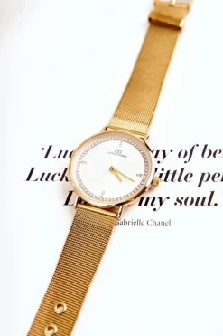 Outlet Giorgio&Dario Damski Analogowy Zegarek Giorgio & Dario Z Cyrkoniami Złoty