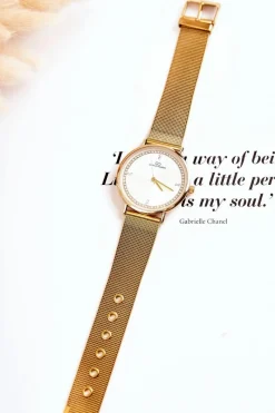 Outlet Giorgio&Dario Damski Analogowy Zegarek Giorgio & Dario Z Cyrkoniami Złoty