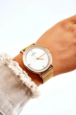 Outlet Giorgio&Dario Damski Analogowy Zegarek Giorgio & Dario Z Cyrkoniami Złoty