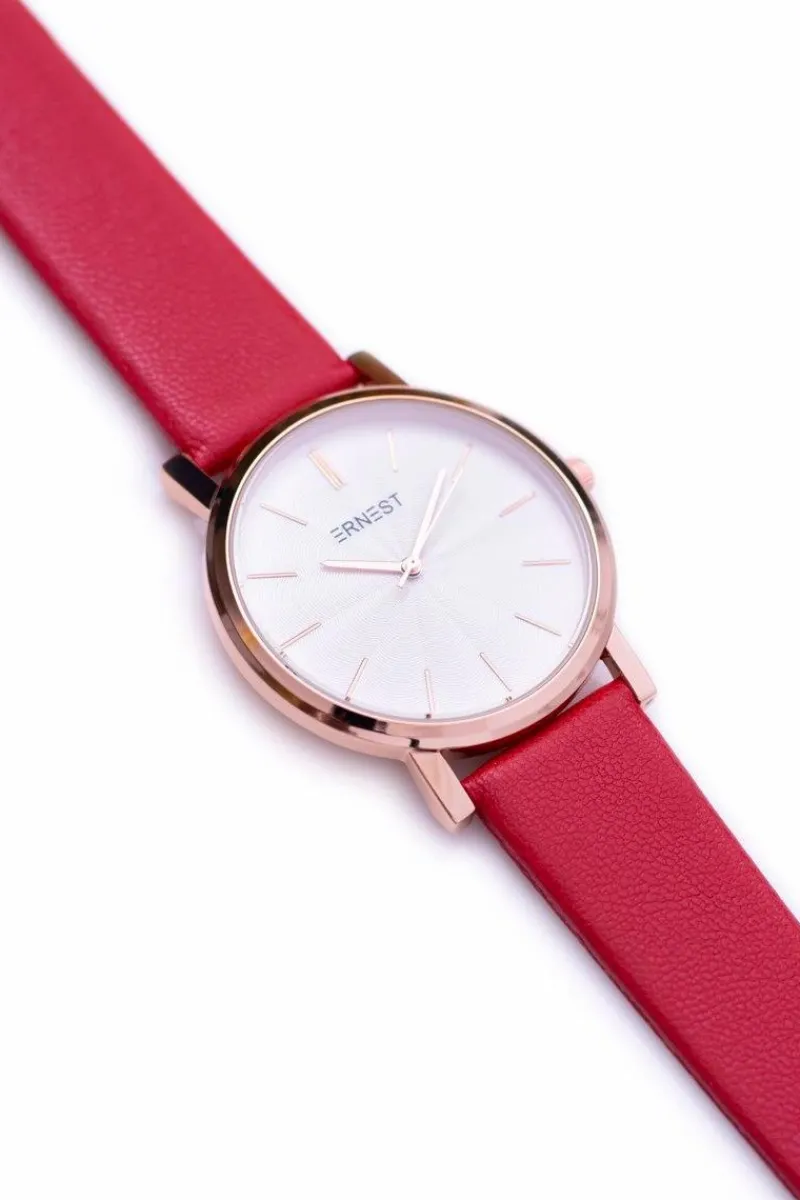 Best Ernest Damski Czerwony Zegarek Vega