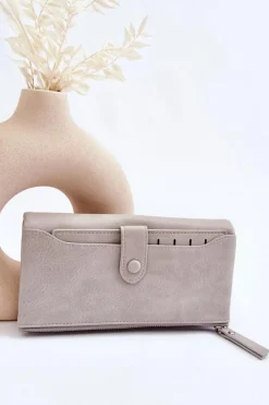 Boto Damski Duży Pojemny Portfel Szary Evina