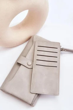 Boto Damski Duży Pojemny Portfel Szary Evina