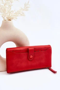 Sale Damski Duży Pojemny Portfel Czerwony Evina Portfele