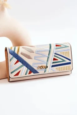 Online Damski Duży Portfel Skórzany M0120-CM00 Beżowy Portfele