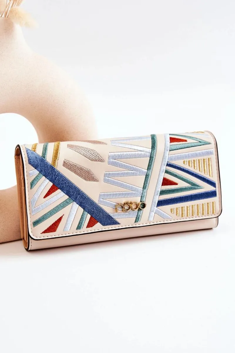 Online Damski Duży Portfel Skórzany M0120-CM00 Beżowy Portfele